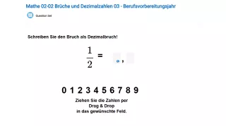 Interaktion: Brüche und Dezimalzahlen 03-2 - Berufsvorbereitungsjahr
