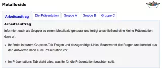 Unterrichtsbaustein: Metalloxide