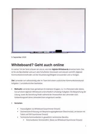 Text: Whiteboard? Geht auch online