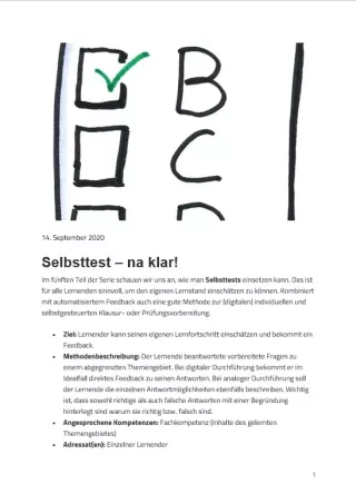 Text: Selbsttest - na klar!