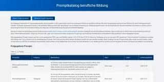 Webseite: Promptkatalog berufliche Bildung