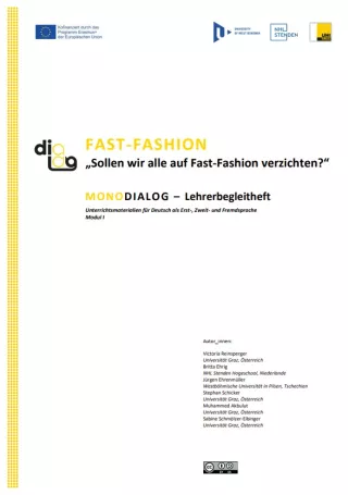 Handbuch: Fast Fashion | MonoDiaLog | Lehrerbegleitheft