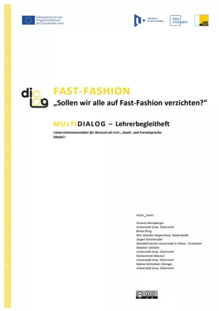 Handbuch: Fast Fashion | MultiDiaLog | Lehrerbegleitheft