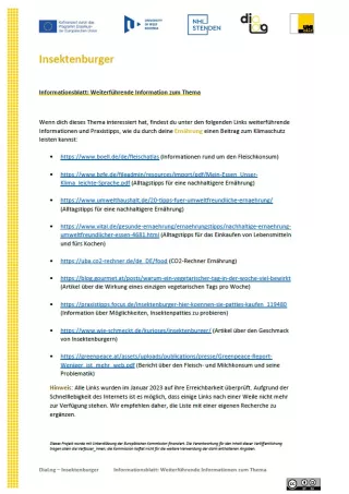 Text: Insektenburger | Weiterführende Informationen