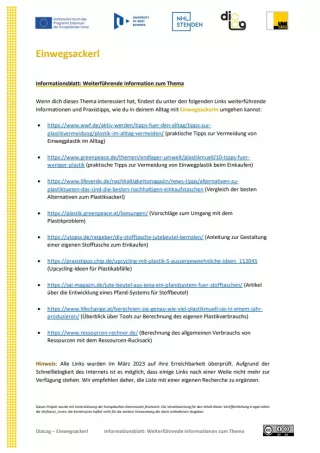 Text: Einwegtüten | Weiterführende Informationen