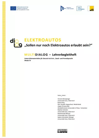 Handbuch: Elektroautos | MultiDiaLog | Lehrerbegleitheft