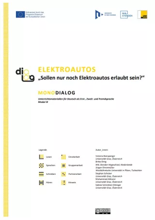 Arbeitsblatt: Elektroautos | MonoDiaLog | Teil 1: „Sollen nur noch Elektroautos erlaubt sein?“