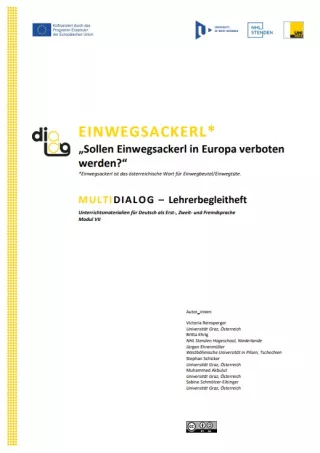 Handbuch: Einwegtüten | MultiDiaLog | Lehrerbegleitheft