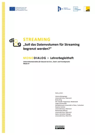 Handbuch: Streaming | MonoDiaLog | Lehrerbegleitheft