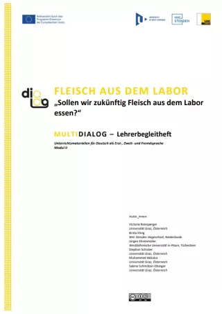 Handbuch: Fleisch aus dem Labor | MultiDiaLog | Lehrerbegleitheft