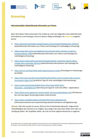 Text: Streaming | Weiterführende Informationen