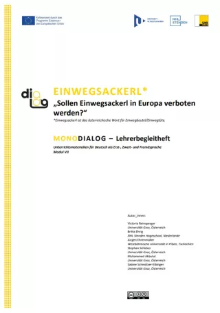 Handbuch: Einwegtüten | MonoDiaLog | Lehrerbegleitheft