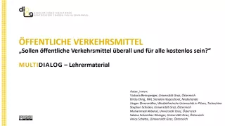 Presentation: Öffentliche Verkehrsmittel | MultiDiaLog | Materialien für Lehrende