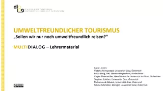 Presentation: Umweltfreundlicher Tourismus | MultiDiaLog | Materialien für Lehrende
