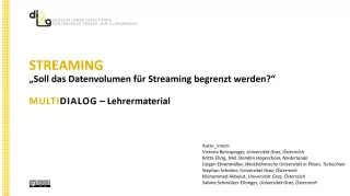 Presentation: Streaming | MultiDiaLog | Materialien für Lehrende