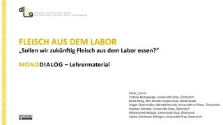Presentation: Fleisch aus dem Labor | MonoDiaLog | Materialien für Lehrende