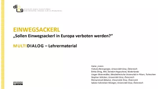 Presentation: Einwegtüten | MultiDiaLog | Materialien für Lehrende