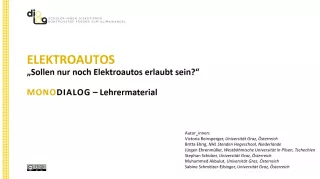 Presentation: Elektroautos | MonoDiaLog | Materialien für Lehrende