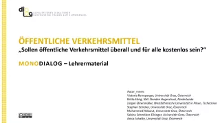 Presentation: Öffentliche Verkehrsmittel | MonoDiaLog | Materialien für Lehrende