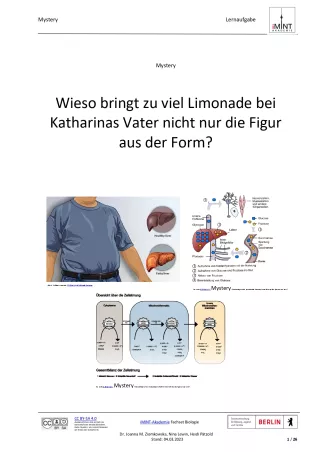 Unterrichtsbaustein: Mystery Fettleber (mit Bewertungsbogen)