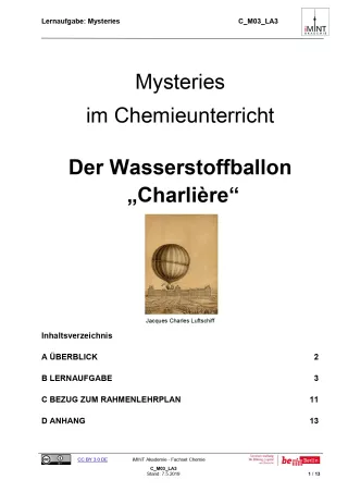 Unterrichtsbaustein: Mystery „Der Wasserstoffballon Charlière“ (DOCX)