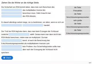 Lernspiel: B5-6 Berechnung des privaten Schlüssels. Quiz zum Video