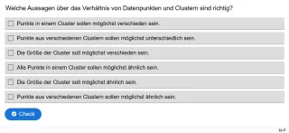 Lernspiel: C8-1 Multiple Choice: Datenpunkte und Cluster. Quiz zum Video