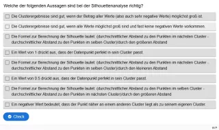 Lernspiel: C8-4 Multiple Choice: Berechnung der Silhouetten. Quiz zum Video