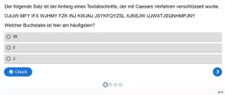 Lernspiel: B5-1 Caesars Verfahren knacken. Quiz zum Arbeitsblatt