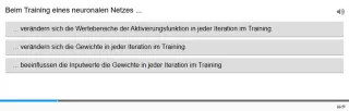 Lernspiel: C9-4 Single Choice: das Problem der internen Kovariatenverschiebung. Quiz zum Video