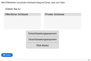 Lernspiel: B5-6 Öffentlicher und privater Schlüssel. Quiz zum Video