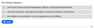 Lernspiel: G1-1 Multiple Choice: Software-Ingenieur Definition. Quiz zum Video