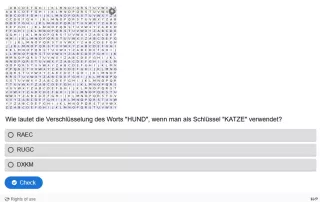 Lernspiel: B5-3 Verschlüsselung mit Vigenère. Quiz zum Video