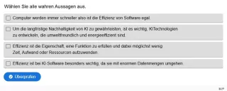 Lernspiel: G4-2 Multiple Choice: Effizienz. Quiz zum Video
