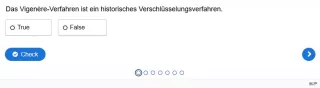 Lernspiel: B5-3 Eigenschaften des Vigenère-Verfahrens. Quiz zum Video