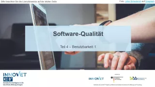 Video: G4-4 Software-Qualität: Teil 4 - Benutzbarkeit 1 (Video)