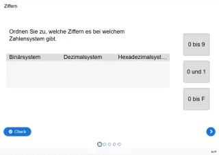 Lernspiel: B5-4 Binär vs. dezimal vs. hexadezimal. Quiz zum Video