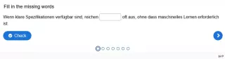 Lernspiel: G2-5 Question Set: Anforderungsanalyse für KI-basierte Systeme Teil 1. Quiz zum Video