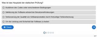 Lernspiel: G5-3 Question Set: Techniken der Softwareprüfung Teil 1. Quiz zum Video