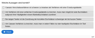Lernspiel: B5-2 Historische Verschlüsselung brechen. Quiz zum Arbeitsblatt