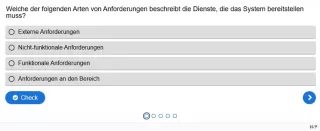 Lernspiel: G2-3 Question Set: Anforderungsklassifikation Teil 1. Quiz zum Video