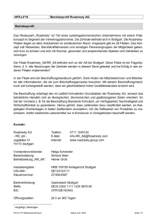 Unterrichtsbaustein: Betriebsprofil Lernfeld 10 (PDF, barrierefrei)