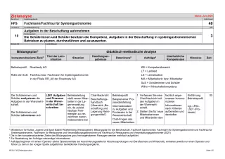 Unterrichtsplanung: Zielanalyse Lernfeld 10 - Aufgaben in der Beschaffung wahrnehmen (DOCX)