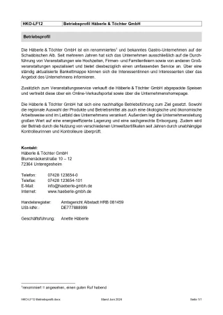 Unterrichtsbaustein: Betriebsprofil Lernfeld 12 (DOCX)