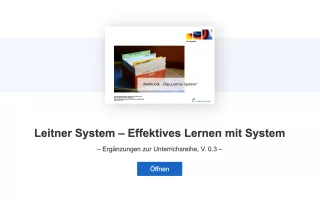 Interaktion: Leitner System – Methodik