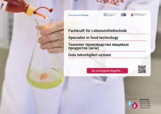 Arbeitsblatt: Fachkraft für Lebensmitteltechnik | Die wichtigsten Begriffe (Russisch, Türkisch)