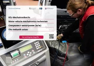 Arbeitsblatt: Kfz-Mechatroniker/-in PKW-Technik | Die wichtigsten Begriffe (Russisch, Türkisch)
