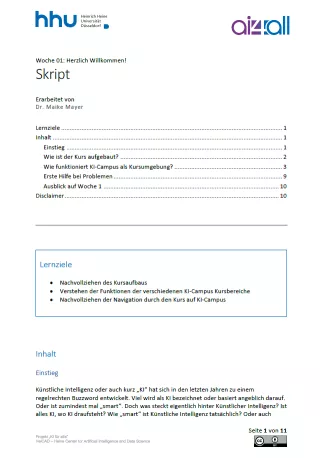 Kurs: Woche 1 | Herzlich Willkommen! (PDF)