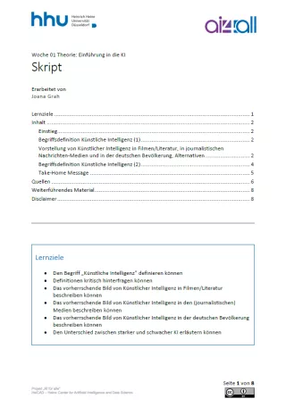 Kurs: Woche 1 | Theorie | Einführung in die KI (PDF)