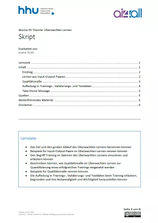 Kurs: Woche 5 | Theorie | Überwachtes Lernen (PDF)